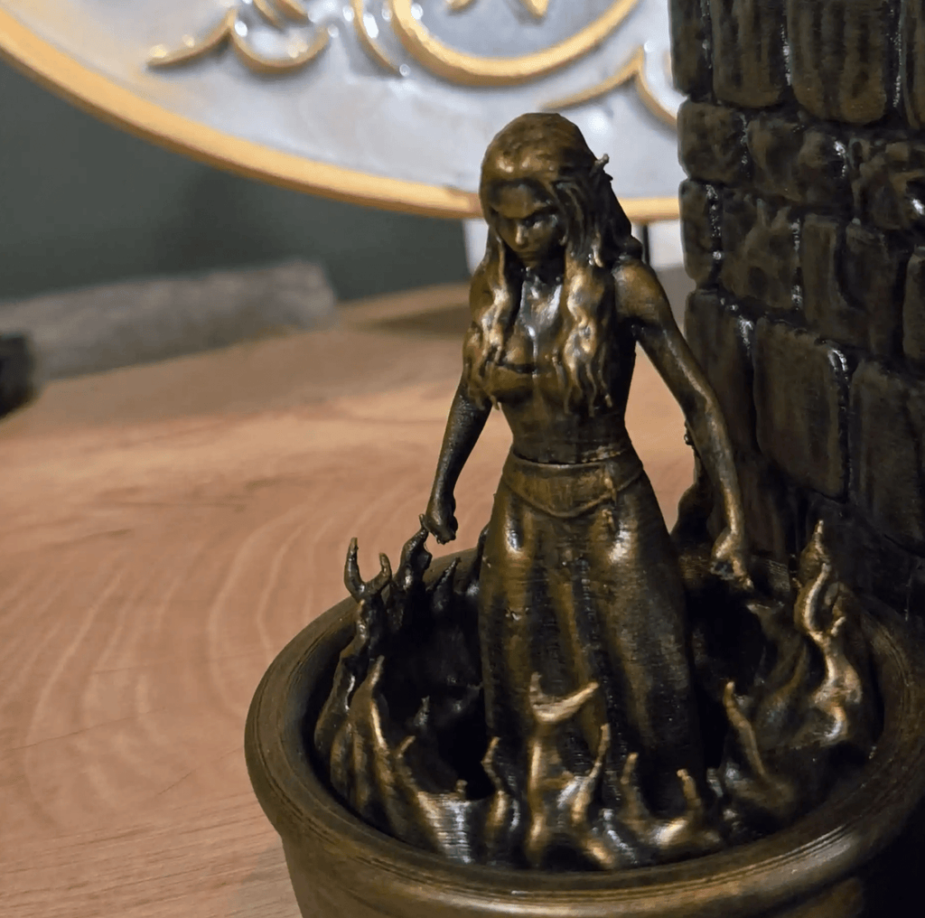 Cauldron born Fae Bookends – 3D Printed Shelf Art (Painted or Unpainted) - SmutStax