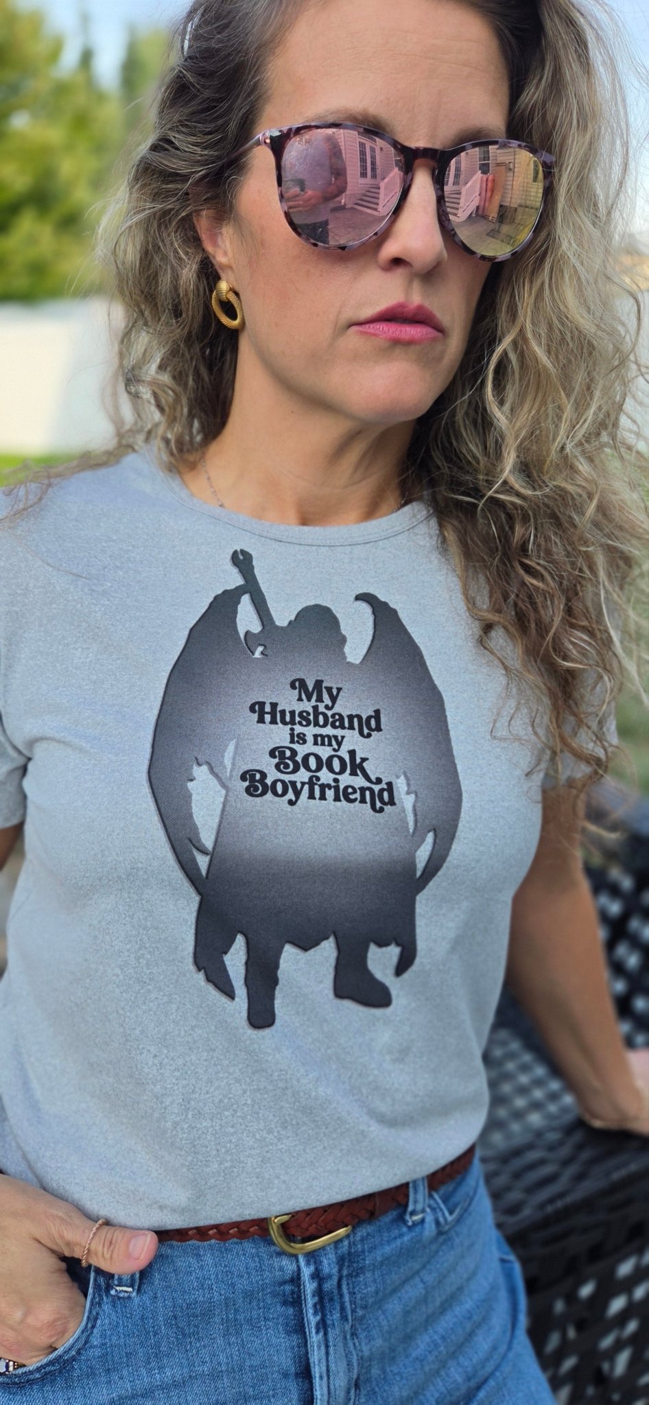 "My Husband is My Book Boyfriend" Fantasy Graphic Tee - SmutStax