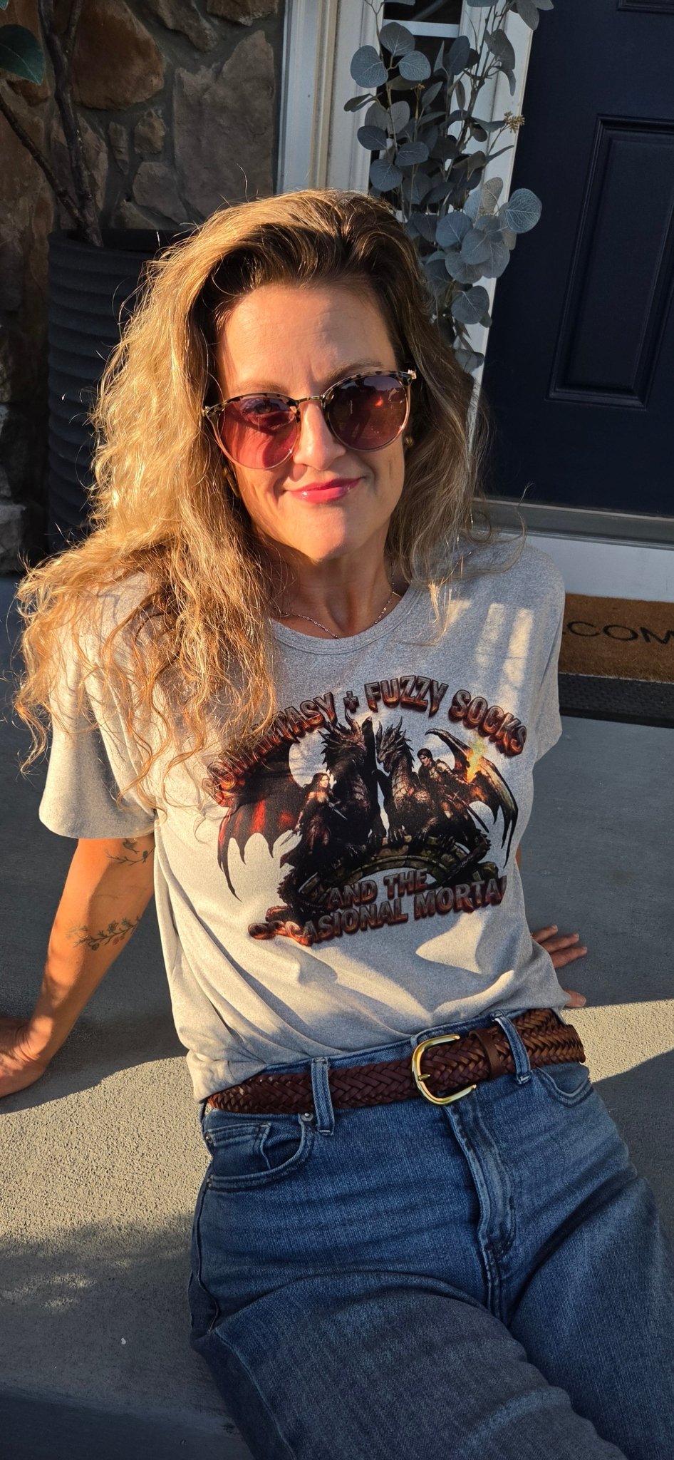 "Romantasy + Fuzzy Socks and Fine The Occasional Mortal" Graphic Tee - SmutStax